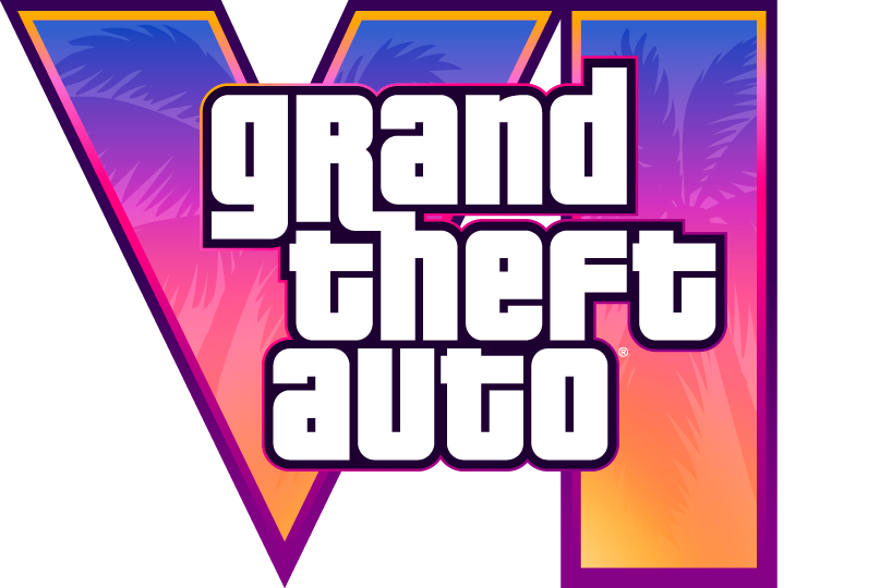 Official Grand Theft Auto VI cover art featuring the stylized VI numeral and neon Vice City color palette