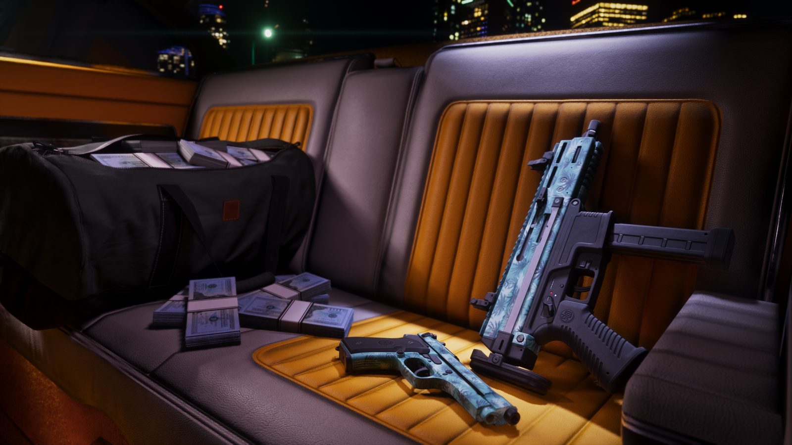 GTA 6 screenshot: Vintage vice city weapon pattern